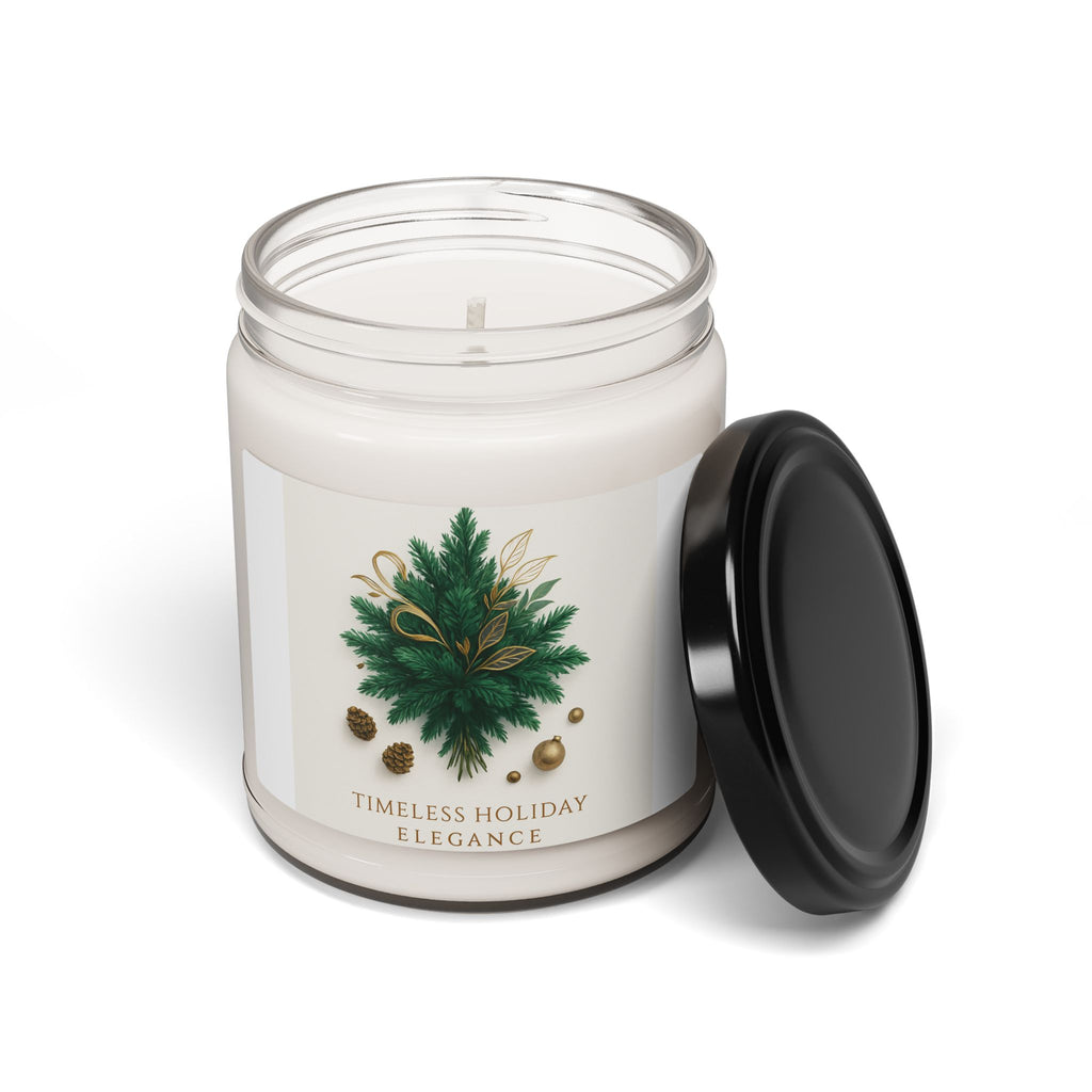 Holiday Evergreen Soy Candle — Timeless Holiday Elegance, 9oz Scented Jar