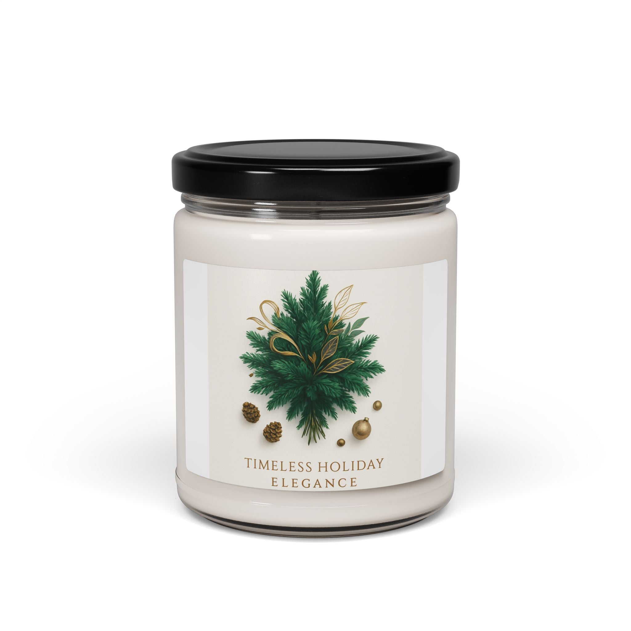 Holiday Evergreen Soy Candle — Timeless Holiday Elegance, 9oz Scented Jar