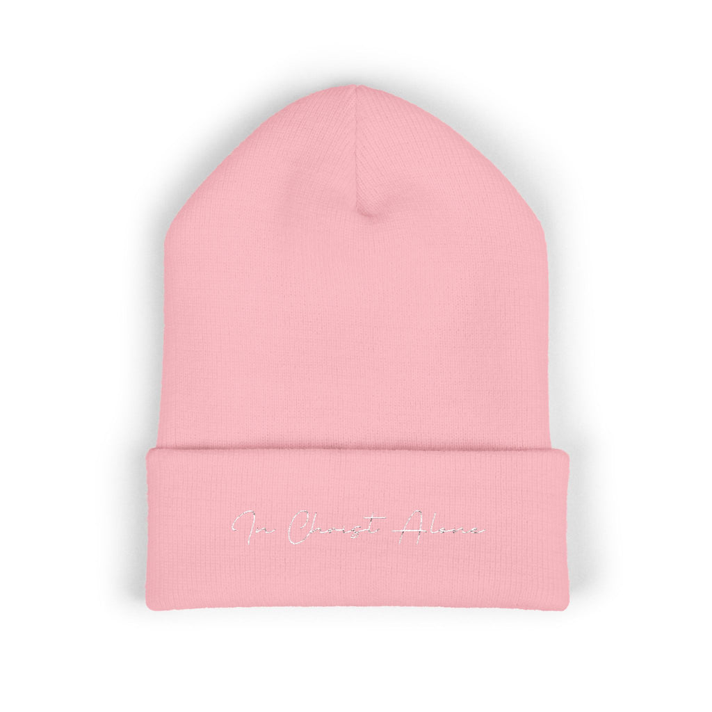 Embroidered "In Christ Alone" Cuffed Beanie