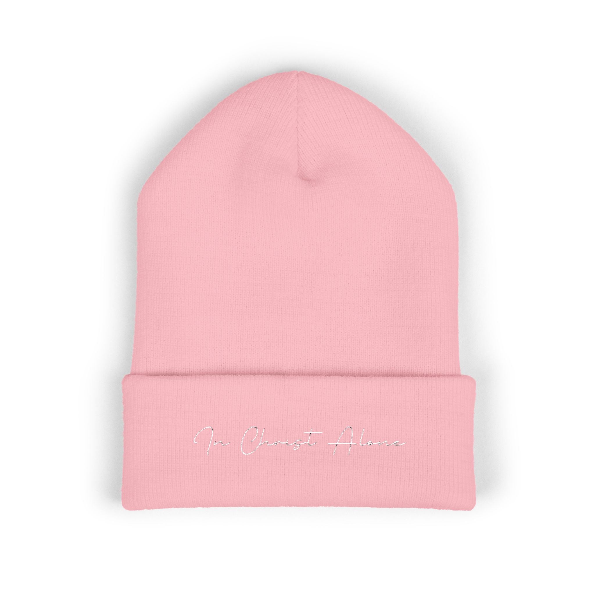 Embroidered "In Christ Alone" Cuffed Beanie