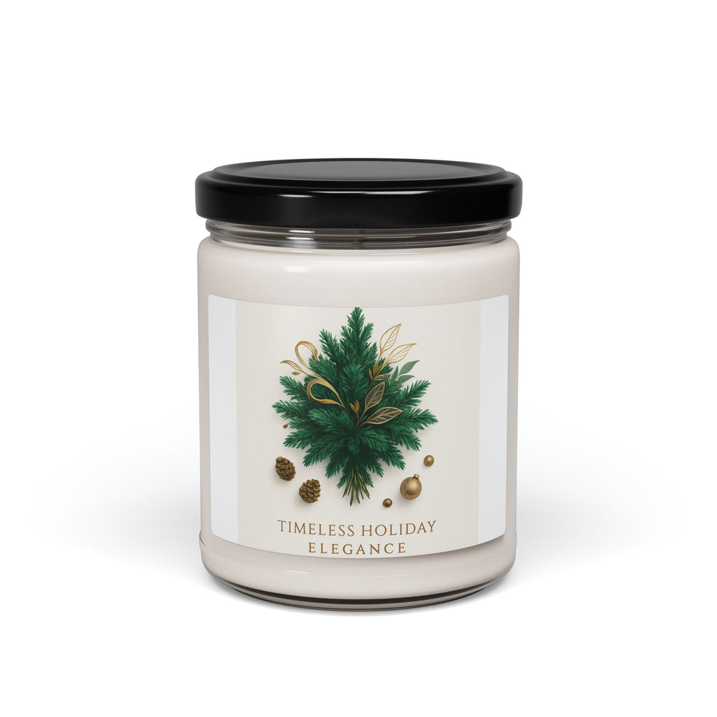 Holiday Evergreen Soy Candle — Timeless Holiday Elegance, 9oz Scented Jar