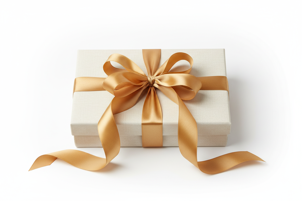 gift with gold bow to be used for gift card